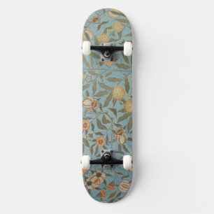 Vintag Floral William Morris Frucht Blauer Blume Skateboard