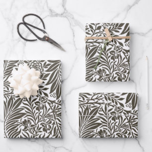 Vintag Floral William Morris Willow Bough Gray Geschenkpapier Set