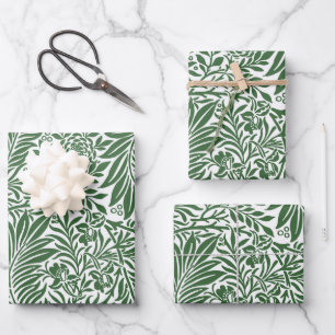 Vintag Floral William Morris Willow Bough Green Geschenkpapier Set