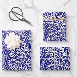 Vintag Floral William Morris Willow Bough Navy Geschenkpapier Set