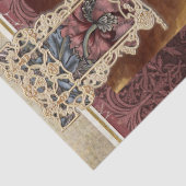 Vintag Floral Woman Burgund Wilhelm Tell Seidenpapier (Detail)