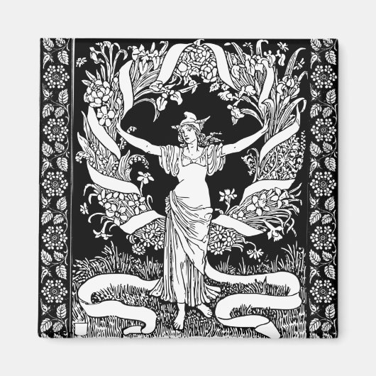 Vintag Floral Wreath Magnet (Vorne)