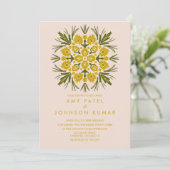 Vintag Florals Botanischer Mandala Handgezeichnet Einladung (Stehend Vorderseite)