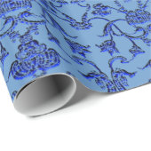 Vintag Florentine Damask (blau) Geschenkpapier (Rolleneckpunkt)
