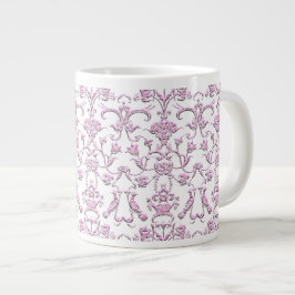 Vintag Florentiner Damast (Rosa) Jumbo-Tasse