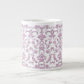 Vintag Florentiner Damast (Rosa) Jumbo-Tasse (Vorderseite)