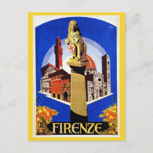 Vintag Florenz 1920er Jahre Italienisches Reisepro Postkarte
