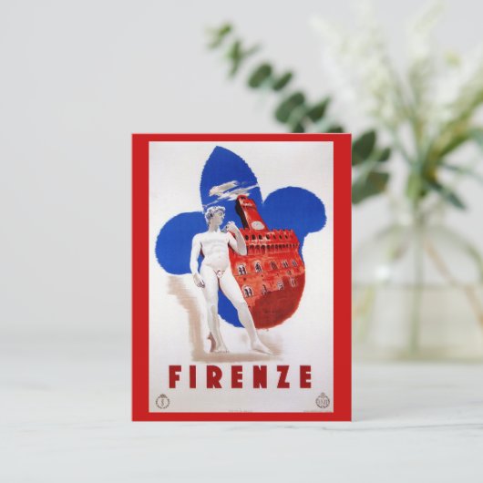 Vintag Florenz 1930 Postkarte (Stehend Vorderseite)