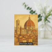 Vintag Florenz Italien Duomo Travel Postkarte (Stehend Vorderseite)