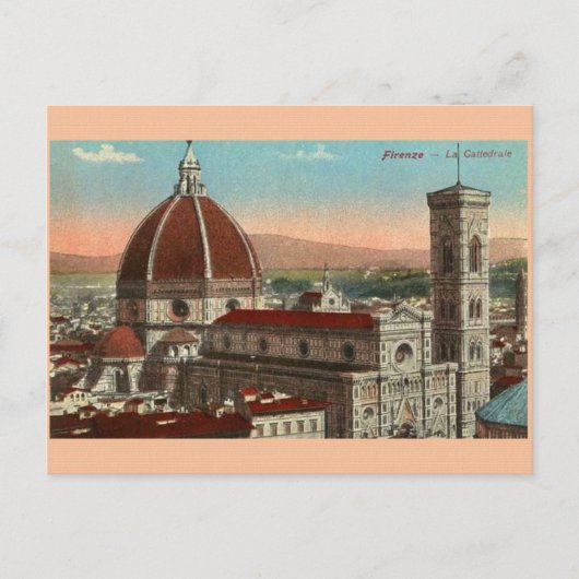 Vintag Florenz Italien Kathedrale Postkarte (Vorderseite)
