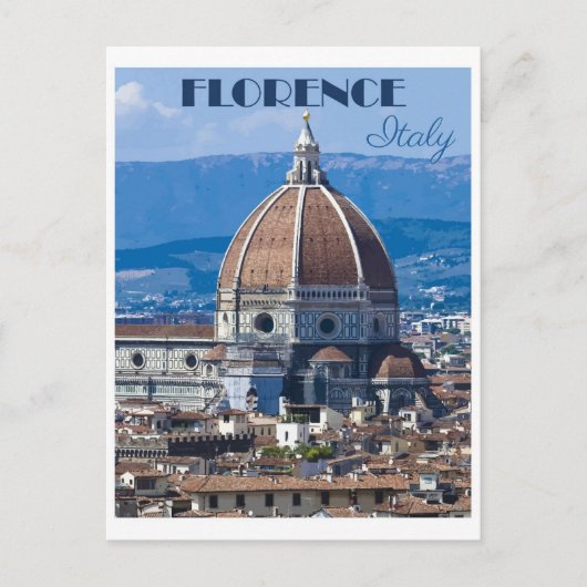 Vintag Florenz - Italien Kathedrale Postkarte (Vorderseite)