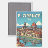Vintag Florenz Italien Reisen Magnet (Vorderseite/Rückseite)