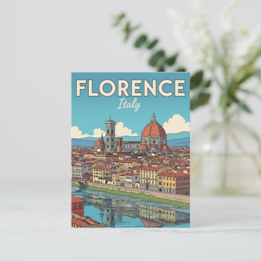 Vintag Florenz Italien Reisen Postkarte (Stehend Vorderseite)