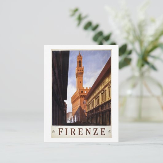 Vintag Florenz Italien Reisen Postkarte (Stehend Vorderseite)