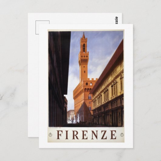 Vintag Florenz Italien Reisen Postkarte (Vorne/Hinten)