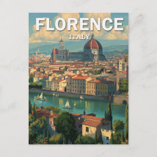 Vintag Florenz Italien Skyline Travel Postkarte
