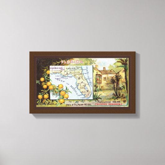 Vintag Florida Ad Leinwanddruck (Vorderseite)