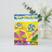 Vintag Florida Beach Travel Postkarte (Stehend Vorderseite)