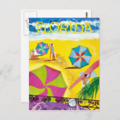 Vintag Florida Beach Travel Postkarte (Vorne/Hinten)