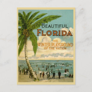 Vintag Florida Beachgoers 1922 Postkarte