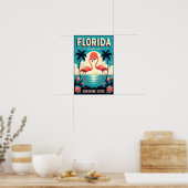 Vintag Florida Flamingo Reiseposter Poster (Küche)