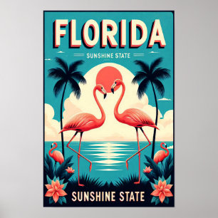 Vintag Florida Flamingo Reiseposter Poster