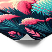 Vintag Florida Flamingo Reiseposter Poster (Ecke)