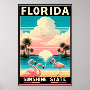 Vintag Florida Flamingo Reiseposter Poster