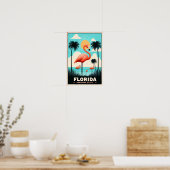Vintag Florida Flamingo Reiseposter Poster (Küche)