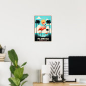 Vintag Florida Flamingo Reiseposter Poster (Heimbüro)