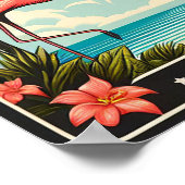 Vintag Florida Flamingo Reiseposter Poster (Ecke)