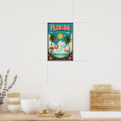 Vintag Florida Flamingo Reiseposter Poster (Küche)