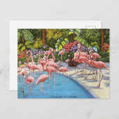 Vintag Florida flamingos rosa Retro-Reise Postkarte (Vorne/Hinten)