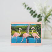 Vintag Florida Flamingos Travel Postcard Postkarte (Stehend Vorderseite)