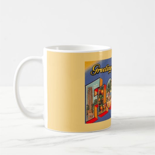 Vintag Florida Greetings Kaffeetasse (Links)