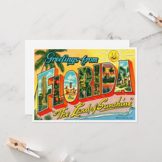Vintag Florida Karte (Vorderseite/Rückseite Beispiel)