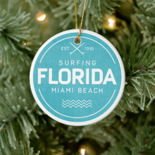 Vintag Florida Miami Beach Surfen Souvenir Retro Keramik Ornament