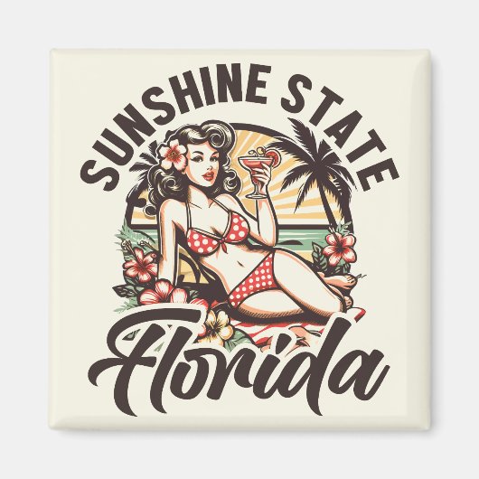 Vintag Florida Pinup Magnet (Vorne)
