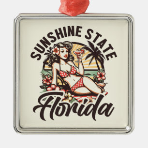 Vintag Florida Pinup Ornament Aus Metall