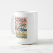 Vintag Florida Postcard Flamingo Palm Trees Kaffeetasse (Vorderseite Links)