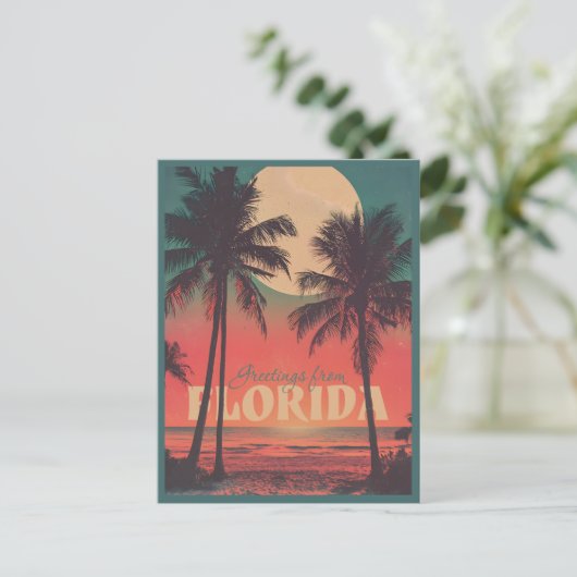 Vintag Florida Postkarte (Stehend Vorderseite)