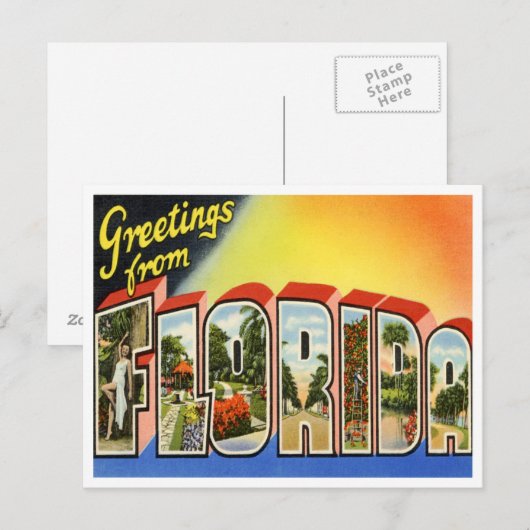 Vintag Florida Postkarte (Vorne/Hinten)