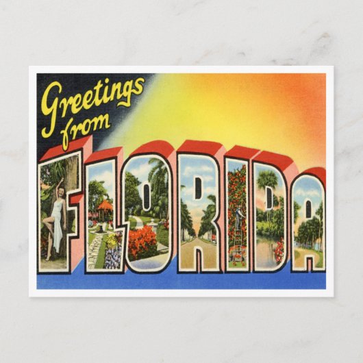 Vintag Florida Postkarte (Vorderseite)