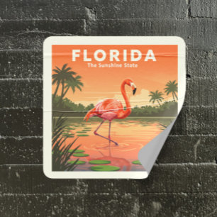 Vintag Florida Quadratischer Aufkleber