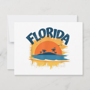 Vintag Florida Retro T-Shirt Design Sonnenschein Feiertagskarte