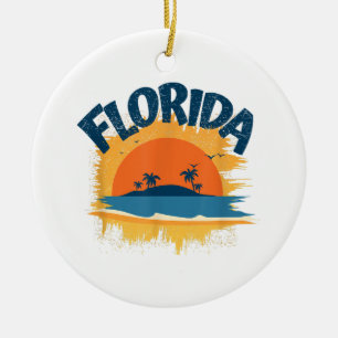 Vintag Florida Retro T-Shirt Design Sonnenschein Keramik Ornament