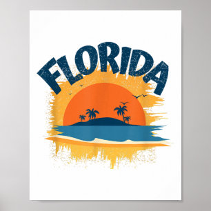 Vintag Florida Retro T-Shirt Design Sonnenschein Poster