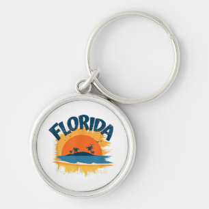 Vintag Florida Retro T-Shirt Design Sonnenschein Schlüsselanhänger