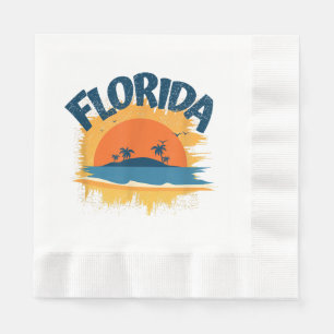 Vintag Florida Retro T-Shirt Design Sonnenschein Serviette