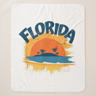 Vintag Florida Retro T-Shirt Design Sonnenschein Sherpadecke